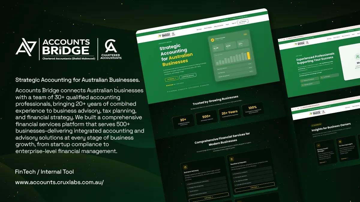 The Accounts Bridge platform built by Crux Labs