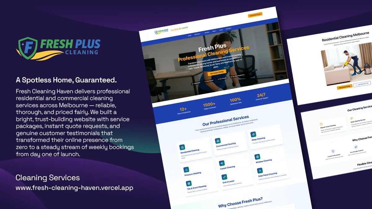 Fresh Cleaning Haven cleaning services website