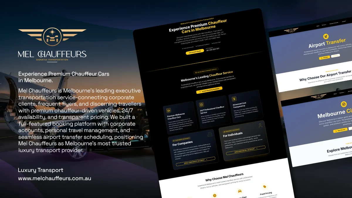 Mel Chauffeurs luxury transport booking platform