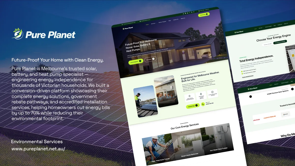 Pure Planet environmental services website