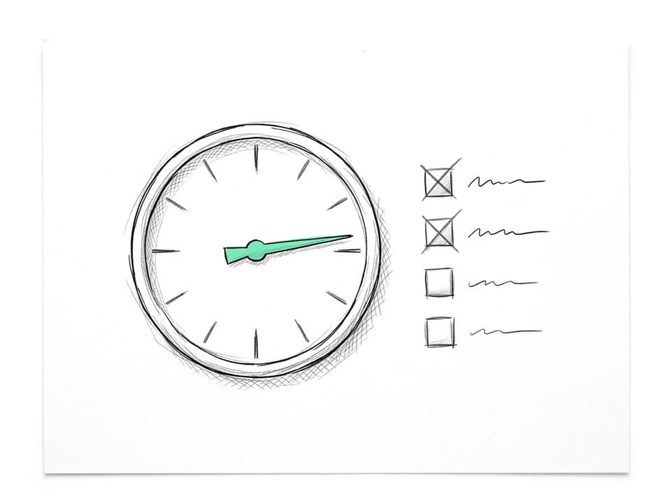 Illustration: a gauge with a mint needle beside a checklist with two boxes ticked.
